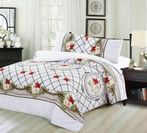 סט מצעים זוגי 100% סאטן אל-קמט Lalin 14