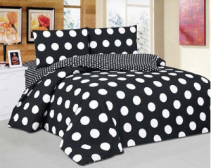 סט מצעים זוגי סאטן אל קמט Black & White HD 74