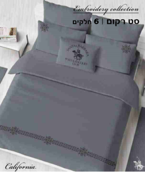 סט מצעים זוגי 180 100% סאטן אל-קמט Emroidery Collection/California