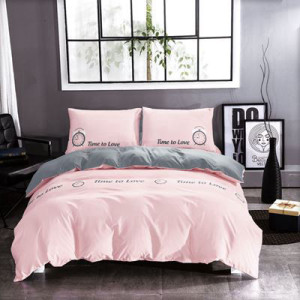 סט מצעים זוגי 180 100% סאטן אל-קמט GREY & PINK  25