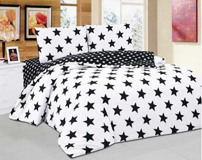 סט מצעים זוגי 180 סאטן אל קמט Black & White HD 77