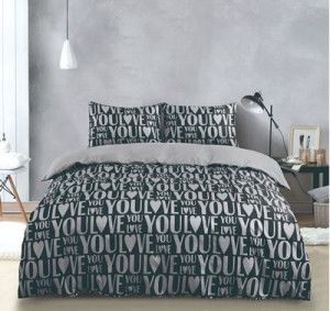 סט מצעים זוגי מתכוננת 100% סאטן אל-קמט BLACK & GREY 95