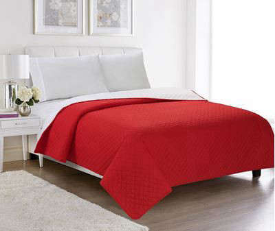 שמיכת קיץ יחיד QUILT אדום לבן
