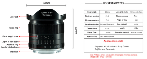 7Artisans 12mm F2.8 M-Mount