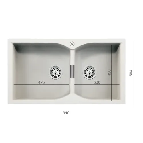 כיור מטבח אקווטופ קמפוס N-175-XL, ונטיל 3.5 אינץ', קריסטדור, סופר גרניט.
