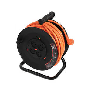 תוף מאריך מקצועי 50 מטר 3X1.5mm כולל 4 שקעים ישראליים ACTEC