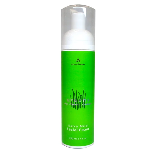 מוס עדין לניקוי עור הפנים Extra Mild Facial Foam הסדרה הירוקה GREENS אנה לוטן - 200 מ