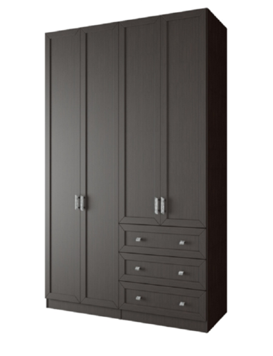 ארון בגדים 4 דלתות 3 מגירות דגם שורט 160X240