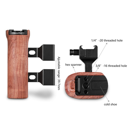SmallRig2187 ידית אחיזה חיבור NATO מעץ .