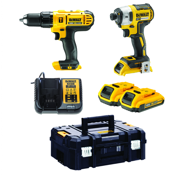 סט אימפקט ומקדחה רוטטת 18V 2AH DCK2060D2 DEWALT