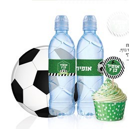 מדבקות מלבניות למיתוג בקבוקים כדורסל  6 יח' - התמונה להמחשה