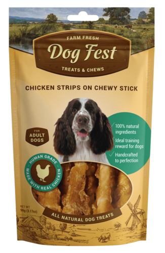 דוג פסט מקלות עוף לכלב 90 גר' dog fest לכלבים