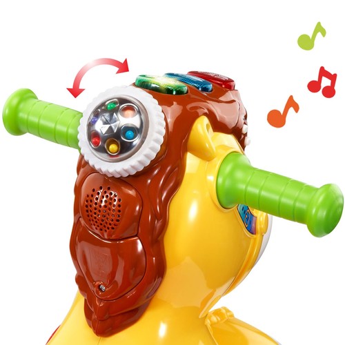 נדנדת סוס פוני הופכת לבימבה מנגנת ומאירה עם חיישן תנועה - צהוב