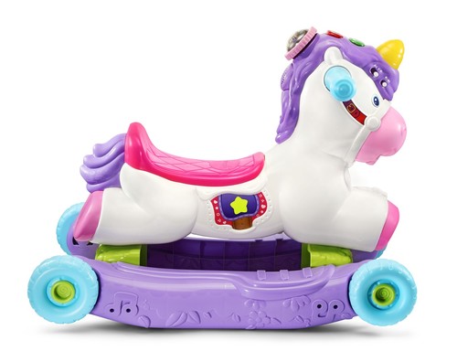 נדנדת חד קרן הופכת לבימבה מנגנת ומאירה עם חיישן תנועה - סגול