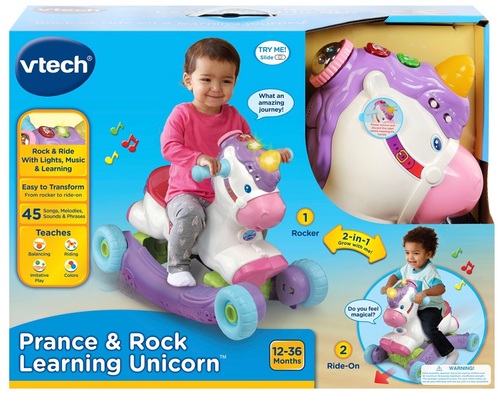 נדנדת חד קרן הופכת לבימבה מנגנת ומאירה עם חיישן תנועה - סגול