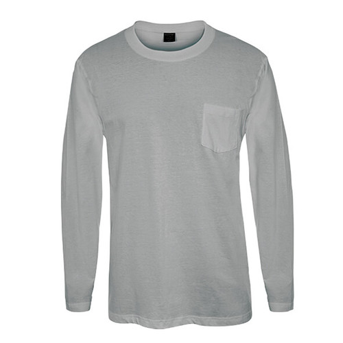 חולצת T-Shirt שרוול ארוך + כיס בצבע אפור