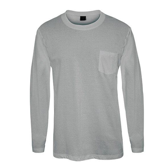 חולצת T-Shirt שרוול ארוך + כיס בצבע אפור