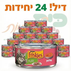 פריסקיז מעדן לחתול-פטה סלמון מארז חיסכון 24 יחידות 156 גרם
