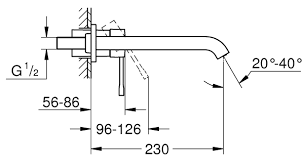 ברז קיר לכיור רחצה GROHE כרום מסדרת ESSENCE 19967001