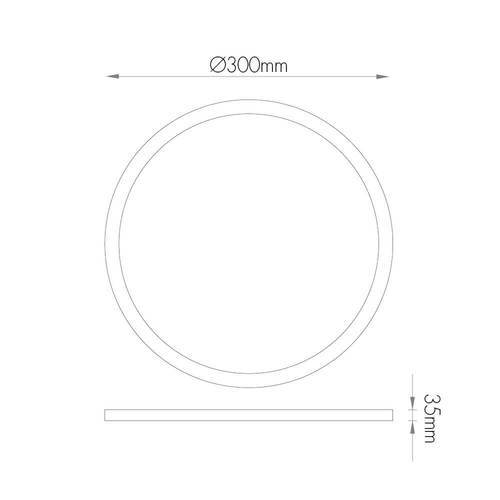צמוד תקרה לד עגול PIERO 300mm 24W