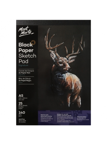 בלוק נייר שחור Signature Black Paper A5
