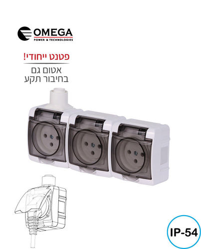 שקע כוח שלישיה מוגן מים IP54