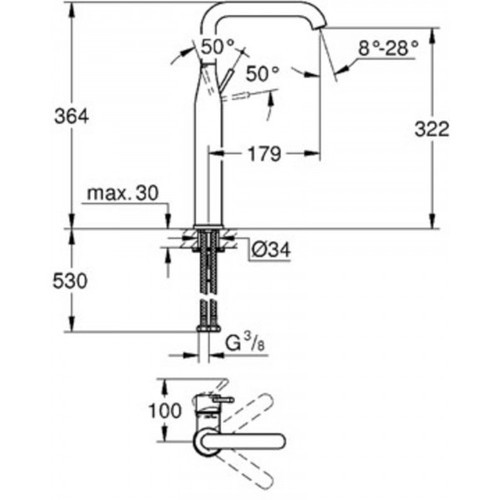 ברז פרח גבוה  סדרת אסנס   32901001 GROHE
