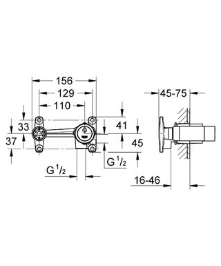 גוף פנימי לברז קיר  GROHE 32635000 