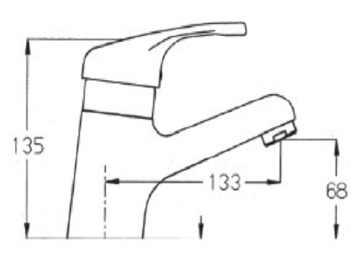 ברז פרח פיה קצרה קבועה 302841 סדרת אוורסט כרום