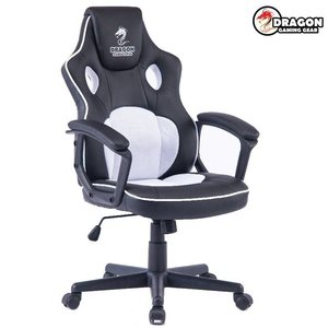 מושב גיימרים Dragon Combat Chair לבן שחור