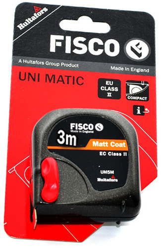 מטר מקצועי  סרט מידה 3 מטר FISCO תוצרת אנגליה