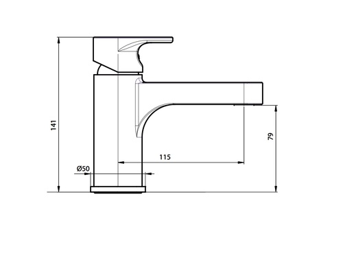 ברז פרח נמוך  305141 סדרת גל (WAVE) כרום חמת