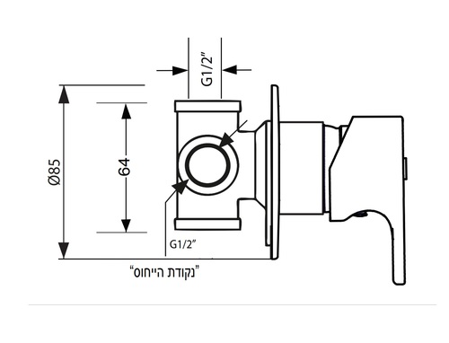 אינטרפוץ קומפלט 3 דרך עם כיסוי עדין 305182F15S זהב מוברש PVD סדרת גל חמת
