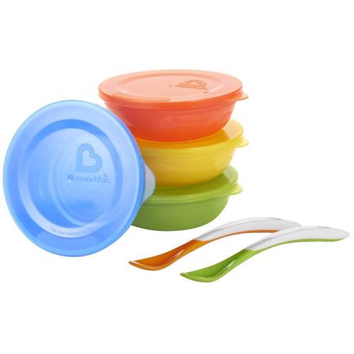 סט 4 קערות כולל 4 מכסים + 2 כפיות מנצ'קין munchkin