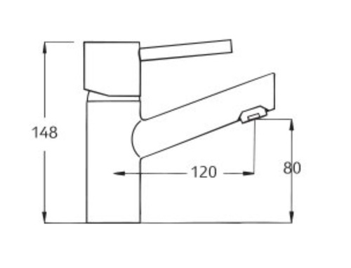 ברז פרח נמוך פיה קצרה קבועה 305241 סדרת מצדה כרום חמת