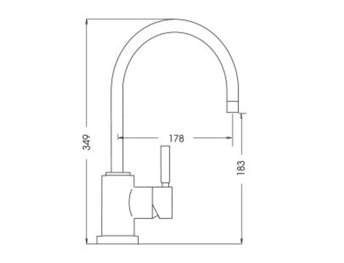 ברז ברבור פיה עגולה מסתובבת 305251 סדרת מצדה כרום חמת