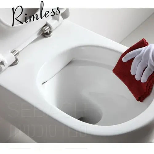 אסלה תלויה סבח איילנד 8046 לבן מבריק Rimless, מידות 36x54x35 ס
