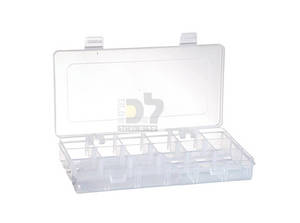 ארגונית פלסטיק שקופה 23x12x3.5 ס"מ עד 18 תאים