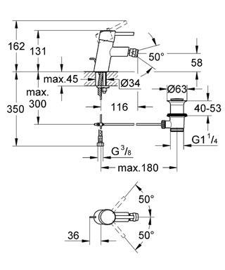 ברז בידה סדרת קונצ'טו   32208001 GROHE