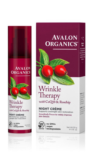 קרם לילה לטיפול בקמטים 50 גרם אבלון אורגניקס Wrinkle Therapy Night Cream 50 gr Avalon Organics