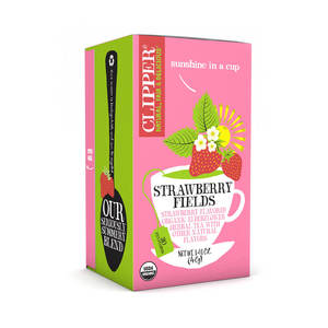 תה צמחי עם תות וסמבוק 40 גרם קליפר Herbal Tea with Strawberry Fields 40 gr Clipper
