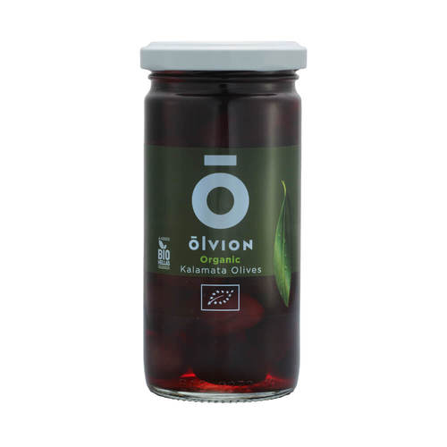 זיתי קלמטה אורגנים 230 גרם אולביון Organic Kalamata Olives 230 gr Olvion
