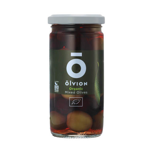 תערובת זיתים אורגנים 230 גרם אולביון Mixed Organic Olives 230 gr Olvion