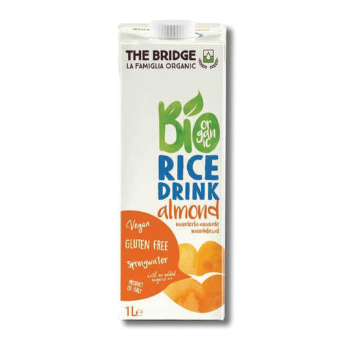 משקה אורז אורגני - שקדים 1 ליטר דה ברידג' Organic Rice Drink - Almond 1L The Bridge