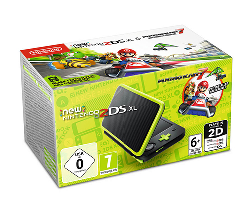 Nintendo New 2DS XL Black and Lime Mario Kart 7 Edition