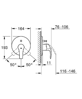 אינטרפוץ 4 דרך יורוסמארט 19450002 GROHE (ערכה חיצונית - כיסוי)