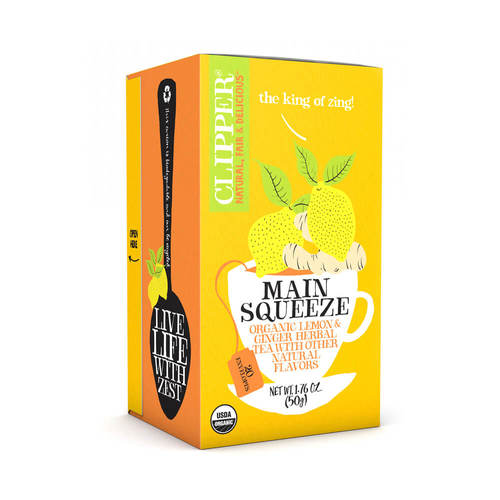 תה ג'ינג'ר ולימון אורגני 50 גרם קליפר Organic Ginger and Lemon Tea 50 gr Clipper