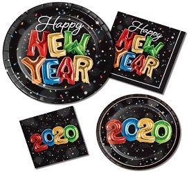מפיות Happy New Year בלונים 33*33 ס