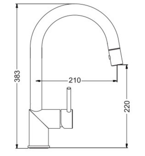 ברז מטבח 304668 נשלף PULL DOWN פיה מסתובבת כרום חמת