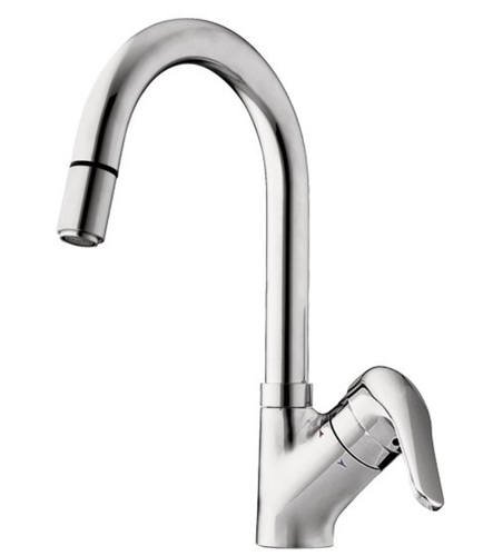 ברז מטבח 302879  אוורסט 45 מע' פיה גבוהה מסתובבת, מזלף חד מצבי כרום חמת